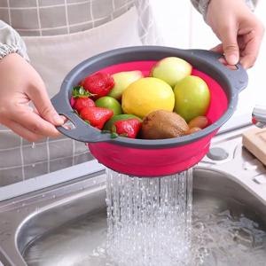 Wholesale Silicone Folding Fruit Vegetable Filter Sink Drain Basket Bulk Kitchen Supplies from china suppliers