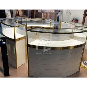 Wholesale Anti Fingerprint Golden Glass Jewelry Shop Furniture With Led Light from china suppliers