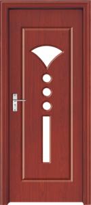 Wholesale Solid Core Interior PVC Wood Doors From China Manufacturing, with clear tempered glass from china suppliers