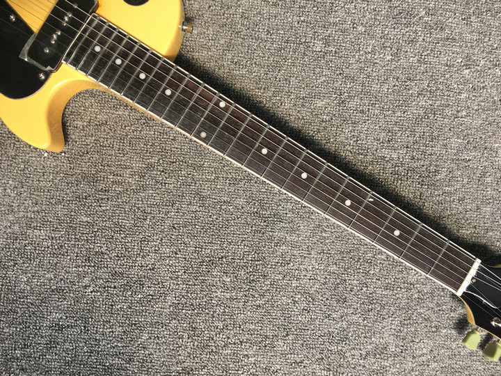 Lp Junior electric guitar yellow color one piece bridge P90 pickups 22 dot inlay frets LP guitar