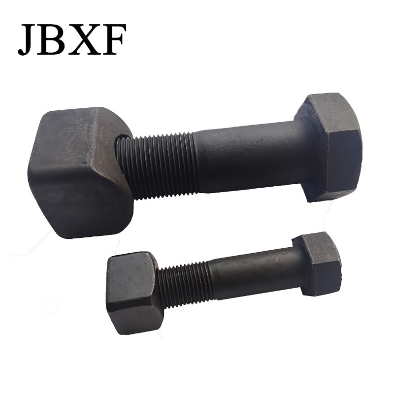 Black Hex Track Shoe Bolt And Nut 12.9 Grade Excavator Track Bolt Low Price