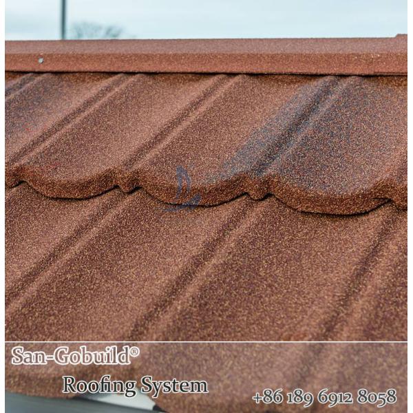 German Lightweight Stone Chips Coated Type Steel Roofing / Metal Galvanized Steel Shingle Roof Tiles