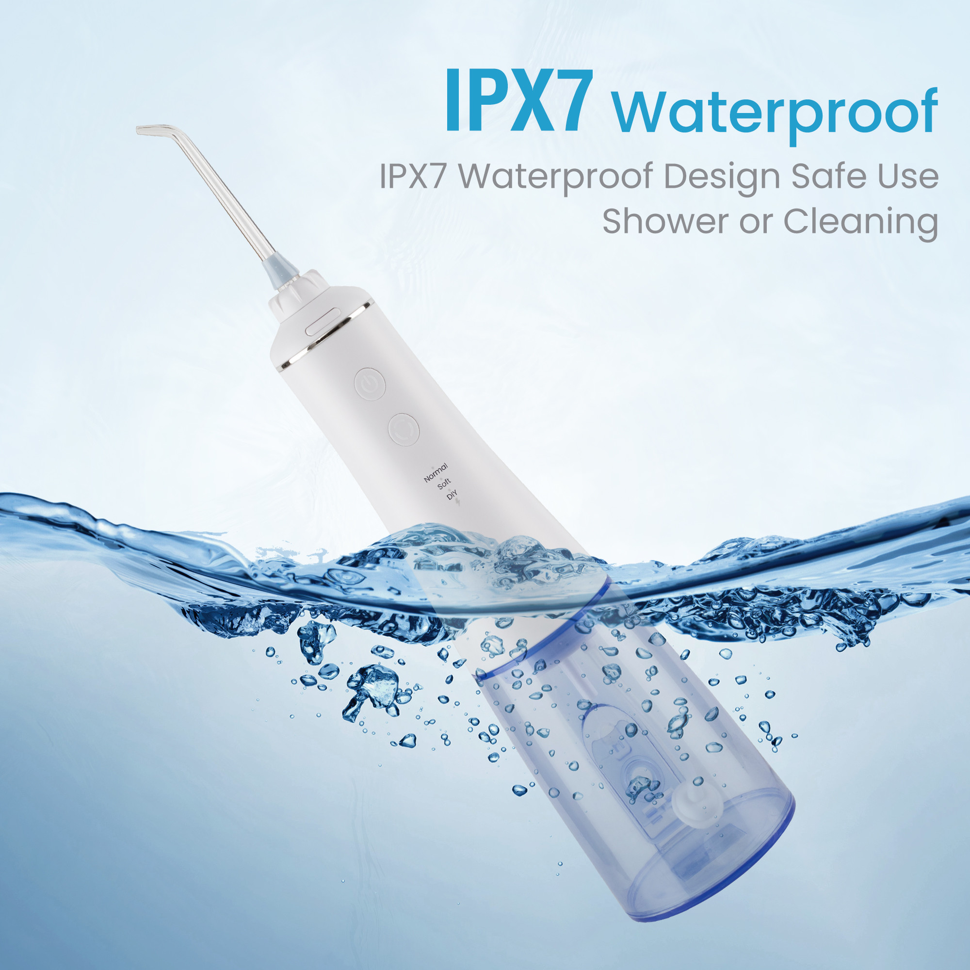 RoHS Dental Oral Water Flosser USB Rechargeable Ultralight Waterproof