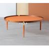 Buy cheap Round Metal Leg Italian Design Leather Modern Coffee Table from wholesalers