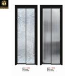 Surface Mount Office Swinging Half Door Triple Double Glass Hinged Indoor Door