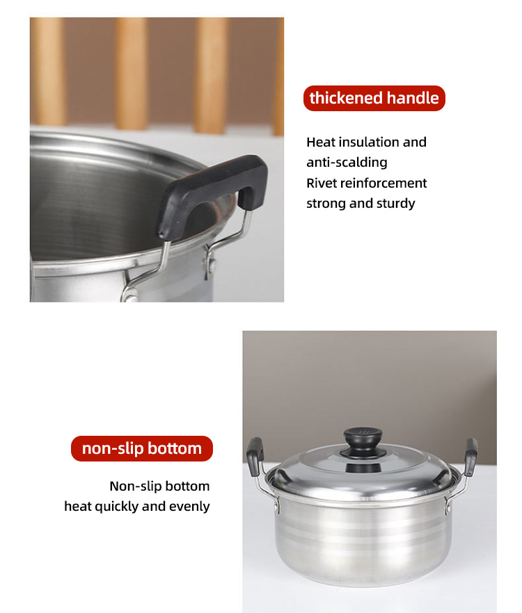 American Style 5 Pcs Kitchen Cookware Set Stainless Steel Nonstick Cooking Pot Sets With Lid