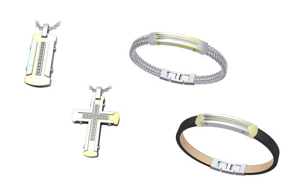 Customized Watch Chain Pendant And Bracelet Set Stainless Steel Men's Luxury