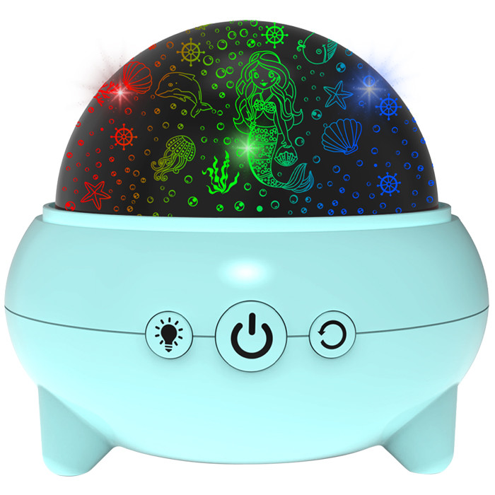 RGB Mermaid Starry Night Light Projector Multiscene 360 Degree Rotating
