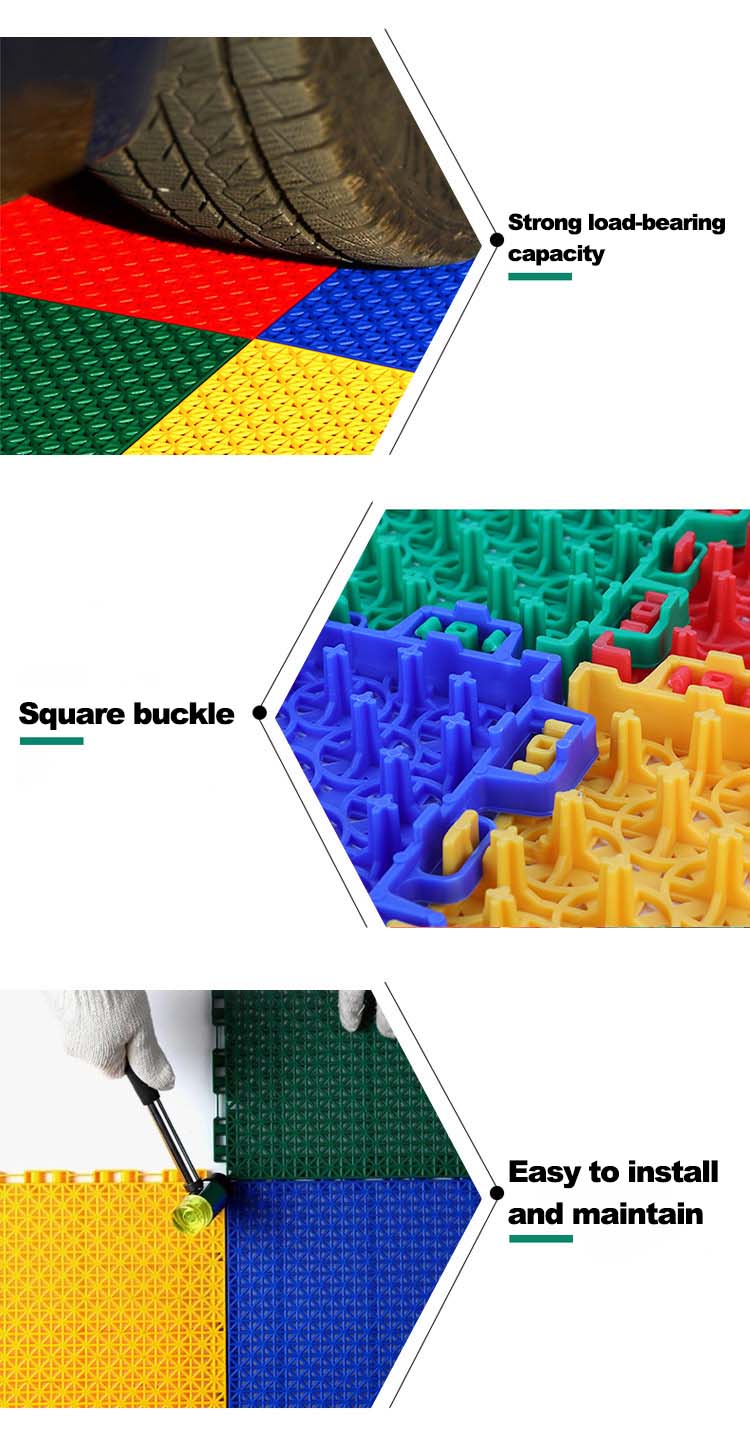 Kindergarten Plastic Sports Floor Mat with Suspended Flooring in Customized Colors