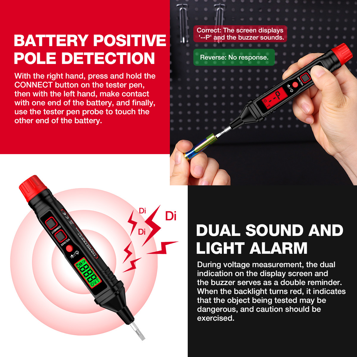HT92 Electrical Pen Tester Multifunction LCD Digital Display Electroprobe AC/DC Voltage Tester Electroprobe With Light