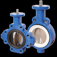 Handle Operate Full Ptfe Split Body Wafer Type Butterfly Valve
