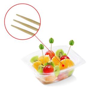 Wholesale 12cm Leaf Shape Disposable Bamboo Food Picks Wooden Kebab Skewer For Food from china suppliers