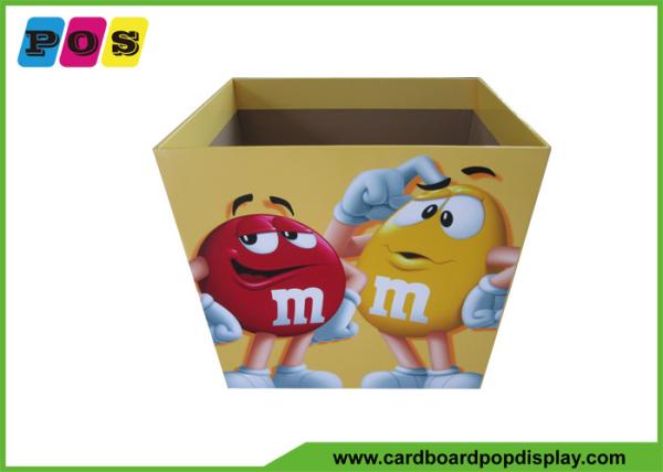 Point Of Sale Retail Cardboard Recycling Bins Display Stand For M&M Candies