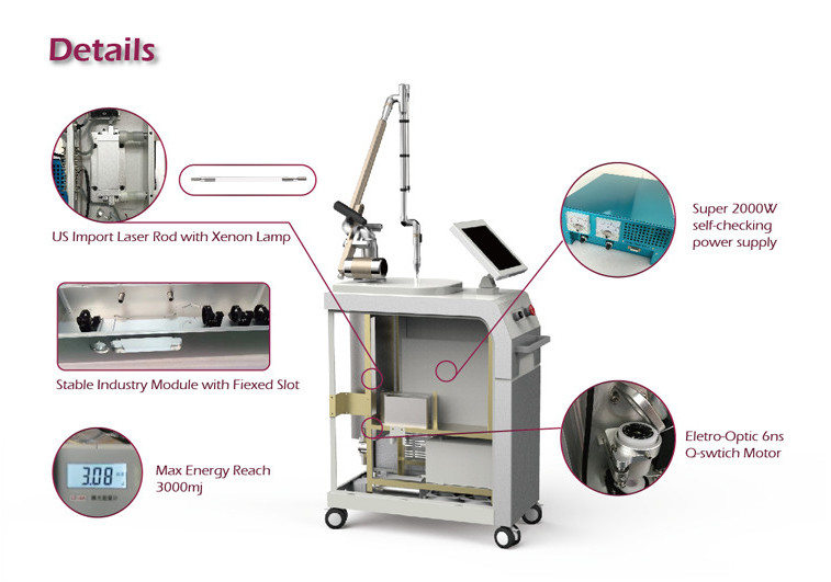 Q switch nd yag laser tattoo removal system freckles pigment age spots removal beauty machine