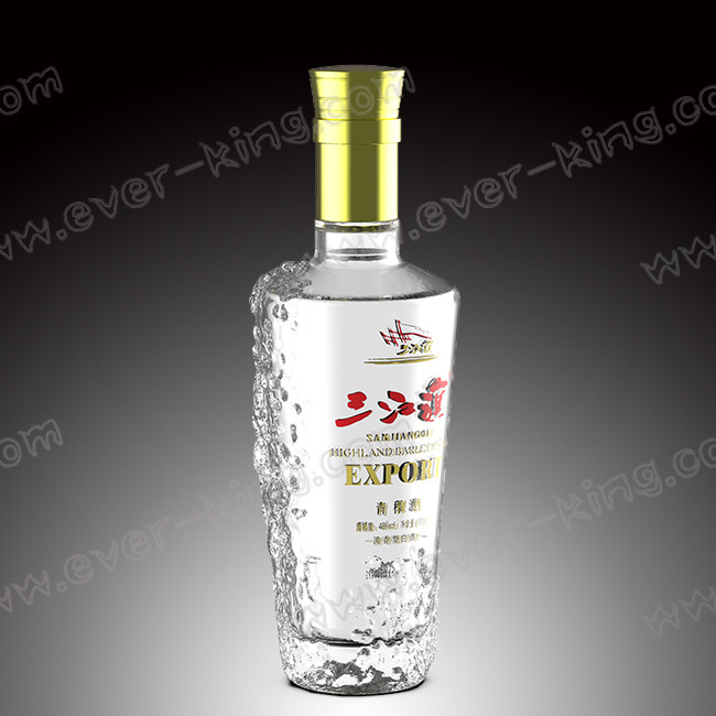 500ML Custom Round Liquor Glass Bottle For Gin Vodka Wine And Spirits
