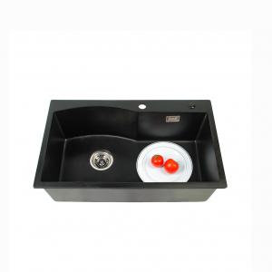 China Apartment Single Bowl Quartz Stone Kitchen Sink 750*450*210mm on sale