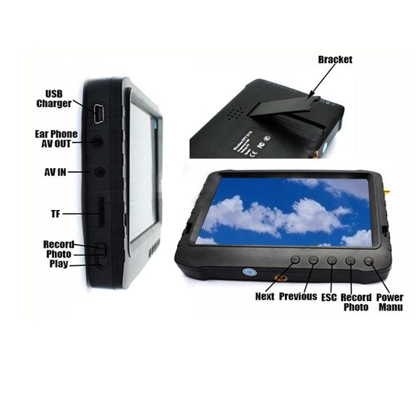5 inch FPV Monitor 32 Channels UAV DVR Receiver 1.2Ghz / 2.4Ghz / 5.8Ghz