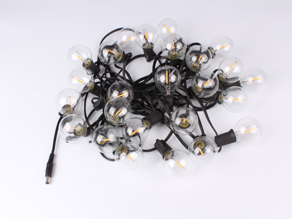 G40 LED Clear Globe Bulbs Solar Led String Fairy Light Outdoor Solar Globe Fairy Light Wedding Garland Lamp