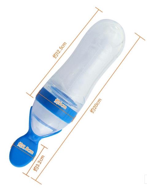 Design latest silicone baby feeding bottle with spoons, Baby silicone feeding bottle/baby feeding bottle with spoon
