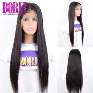 Wholesale Brazilian Human Hair Lace Front Wigs Raw Virgin Silk Straight Natural Black from china suppliers