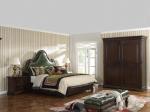 Solid Wood Bedroom set American style BT-2901 Real leather Upholstered headboard
