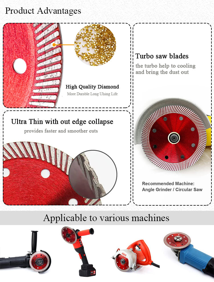 4Inch Turbo Super Thin Ceramic Dry Cutting Disc Porcelain Tile Stone Diamond Saw Blade