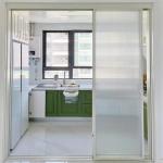 Decorative 10mm Framed Tempered Glass Sliding Door For Kitchen Room