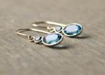 Handmade 14k Yellow Gold Jewelry , Natural 14k Yellow Gold Earrings Topaz