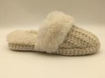 Orange Womens Winter Warm Slippers Soft Flat Slippers With Braided Upper /