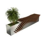EN840 Certificate 140cm Stainless Steel Wooden Planter Bench Seat