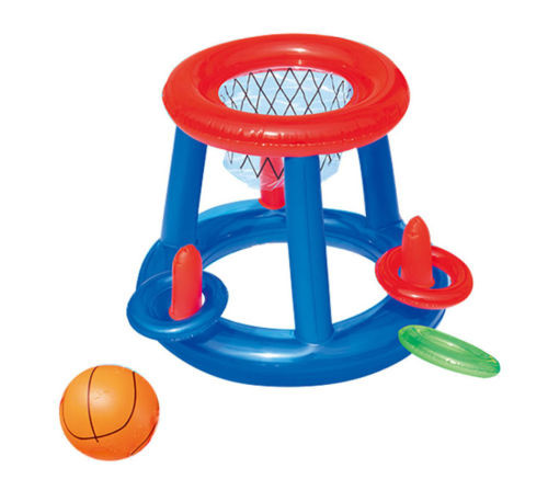 Water Basketball Inflatable Hoop Pool Float Swim Ring Children Toy Fun Game Play