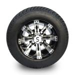 205/50-10 DOT Low Profile Street Tires And 10 Inch Golf Cart Machined/Glossy