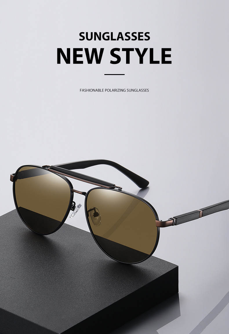HD Polarized Round Metal Sunglasses Driving Anti Glare Sunglasses 61mm Lens