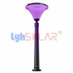 Black 8W Outdoor Solar Landscape Path Lights With RGBW Color Lighting