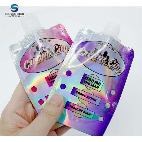CBD Custom Weed Packaging THC Liquid Weed Packaging Bag Smell Proof Custom Printing Spout Pouch