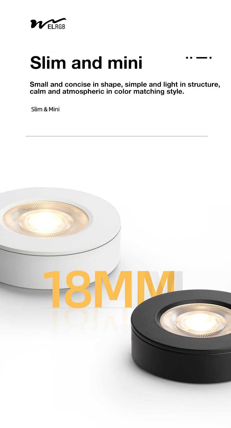 Home Office LED Spotlight with Smart Lights and Remote Control in Black Product Style