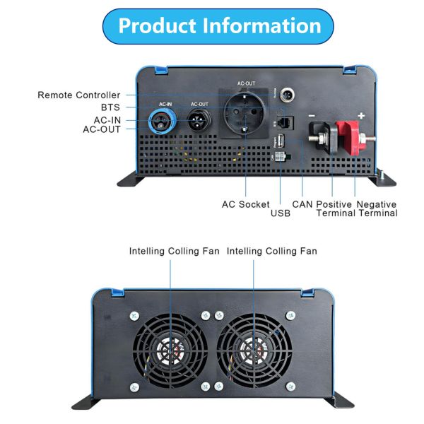 3000W Pure Sine Wave Bi-Directional Inverter Solar Ups Inverter with SDK Network and 100A Charger