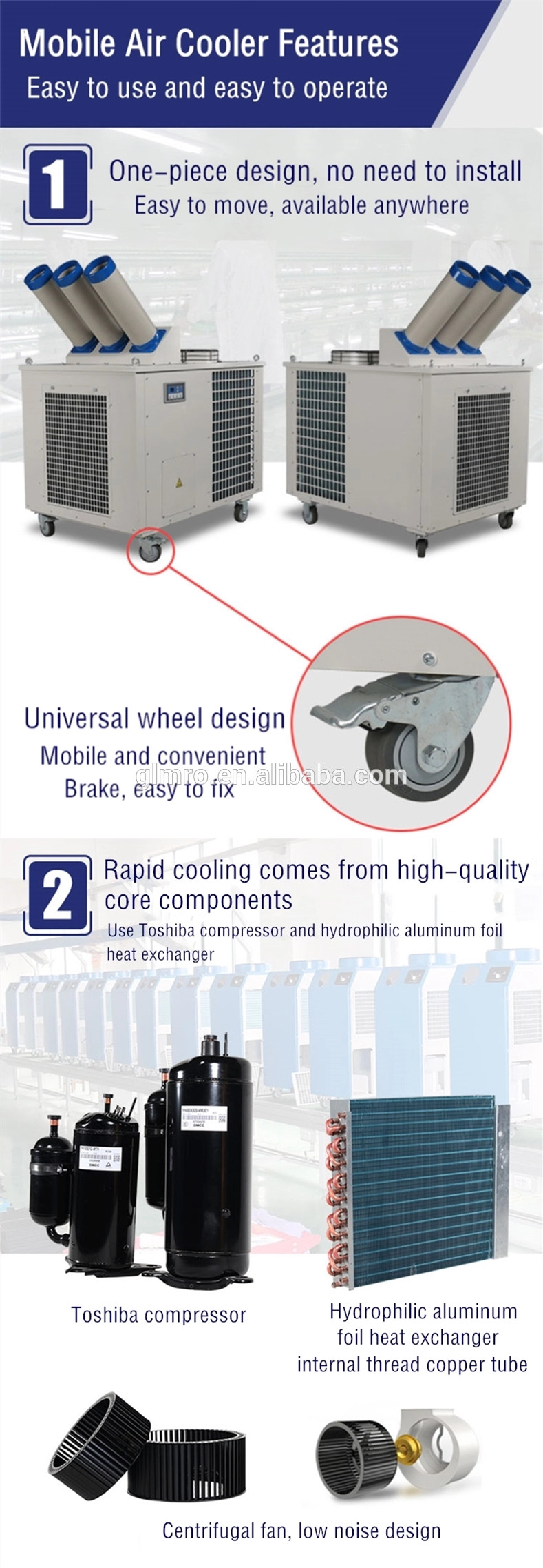 R410A Refrigerant 15KW Tents Portable Air Conditioner