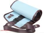 New Blue 38 Hole Pencil Bag School Canvas Painting Stationery Roll Pencil Case
