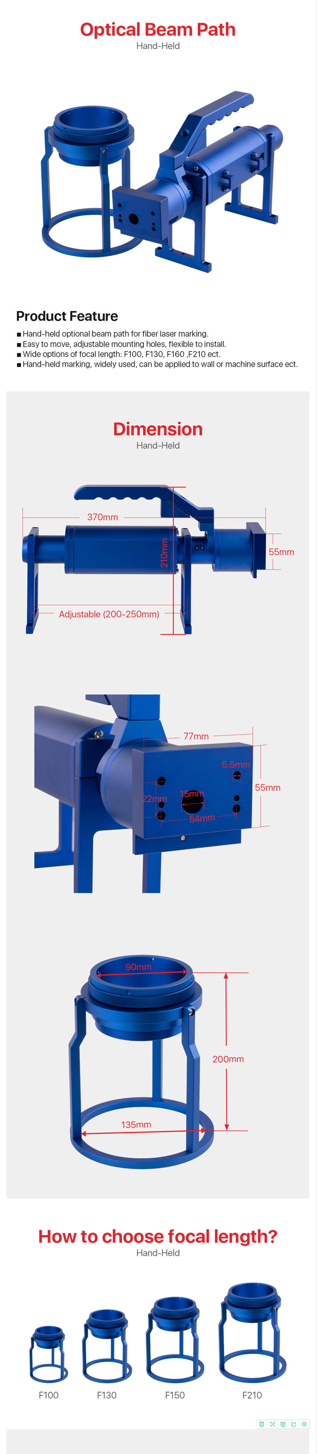 Water Cooling Handheld Metal Fiber Laser Marking Machine Accessories for Deep Marking Capability