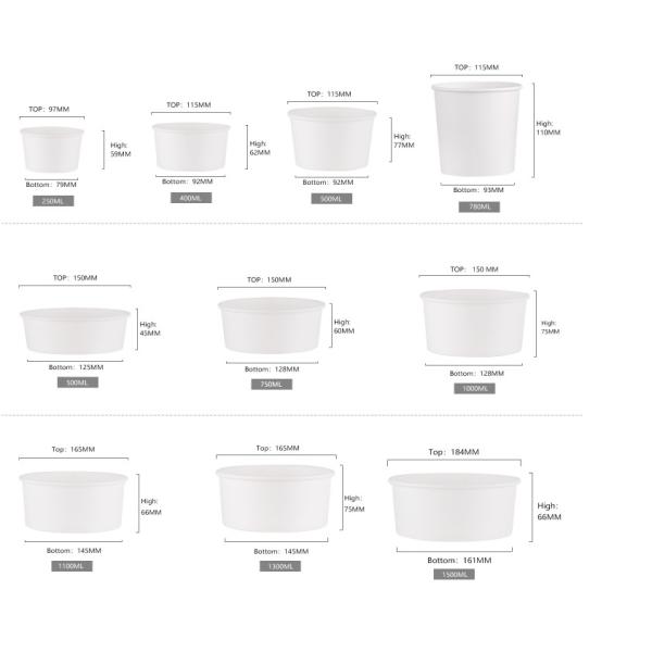 Recyclable 500ml Kraft Bowl Eco Friendly Paper Takeaway Bowl