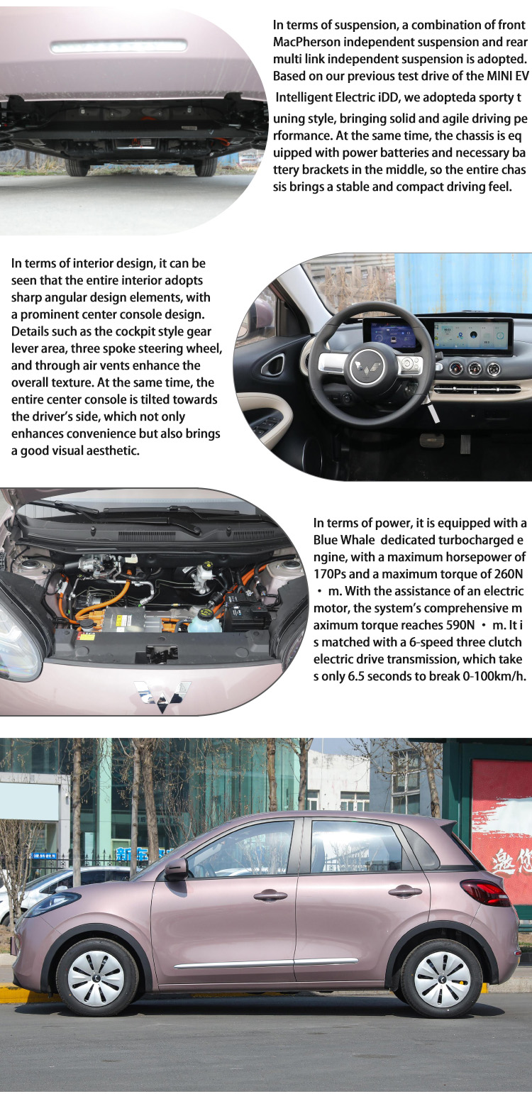 Small New Electric Vehicles 50KW Pure Mini EV Electric Car Wuling