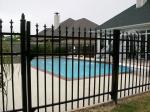 press point spear powder coated satin black steel fence 2100mm x 2400mm