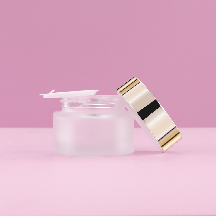 200g Frosted Glass Jars With Gold Lids OEM ODM Customizable