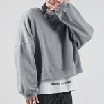 Drop Shoulder French Terry Cotton Blank Plain Mens Oversized Crewneck Sweatshirt