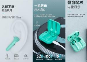 Wholesale AB1536U V5.0 Noise Cancelling Wireless Earbuds 50mAhx2 TWS Sports Headphones from china suppliers