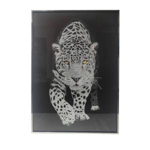 Wholesale Modern Animal Leopard Wall Painting Crystal Porcelain Wall Art Custom Designs from china suppliers
