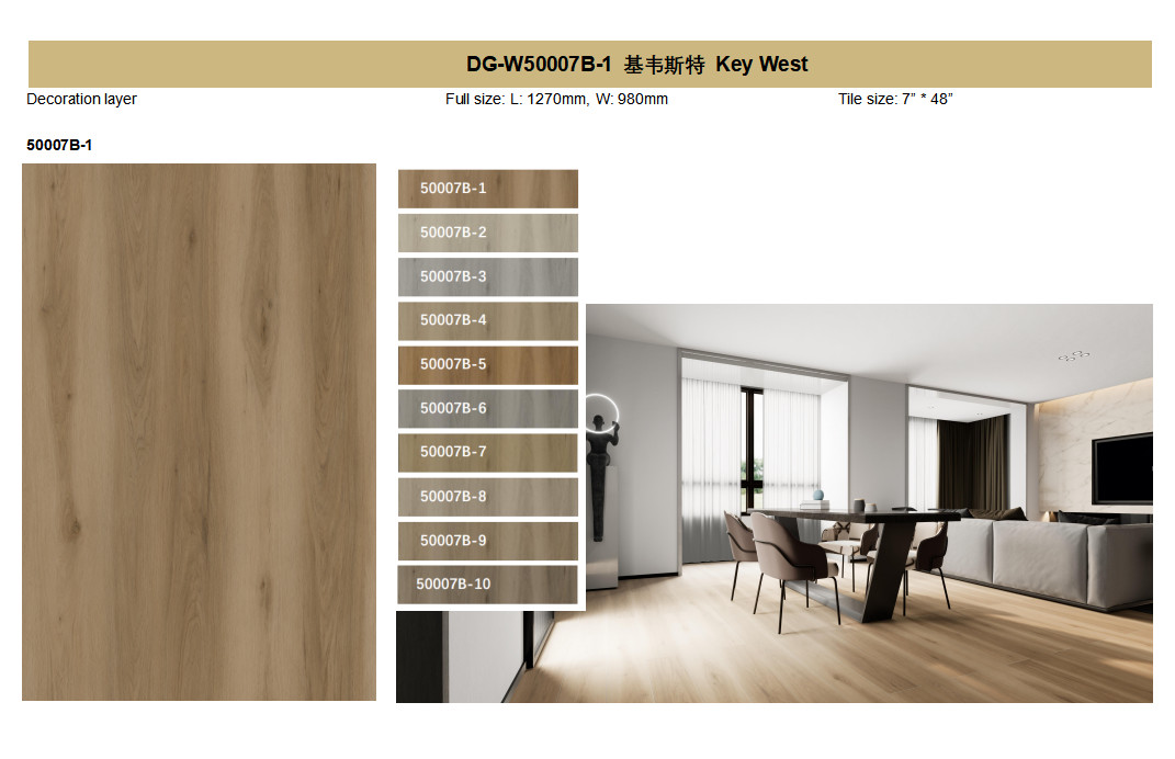 Wood Grain Click Rigid Core SPC Key West Burlywood GKBM DG-W50007B-1