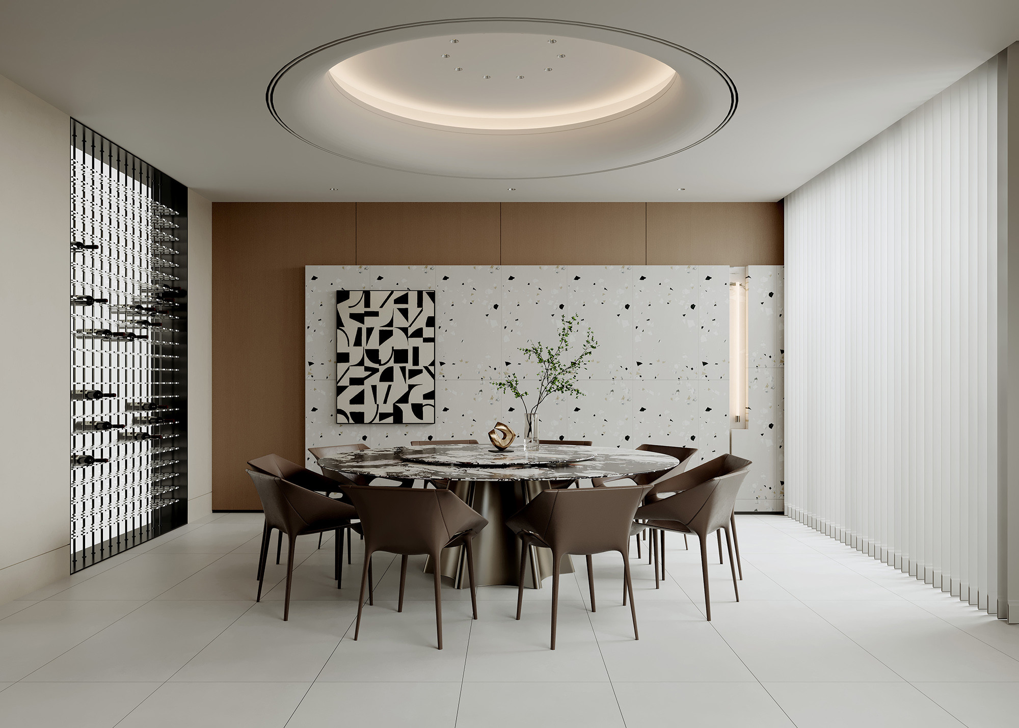 Terrazzo 600x1200mm Matt Porcelain Glazed Tiles For Living Room Durable Bedroom Floor Tile