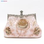 Vintage Floral Beaded Sequin Rhinestone Embroidery Clutch Evening Handbag for